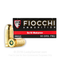Fiocchi 9x18 Makarov FMJ 95gr